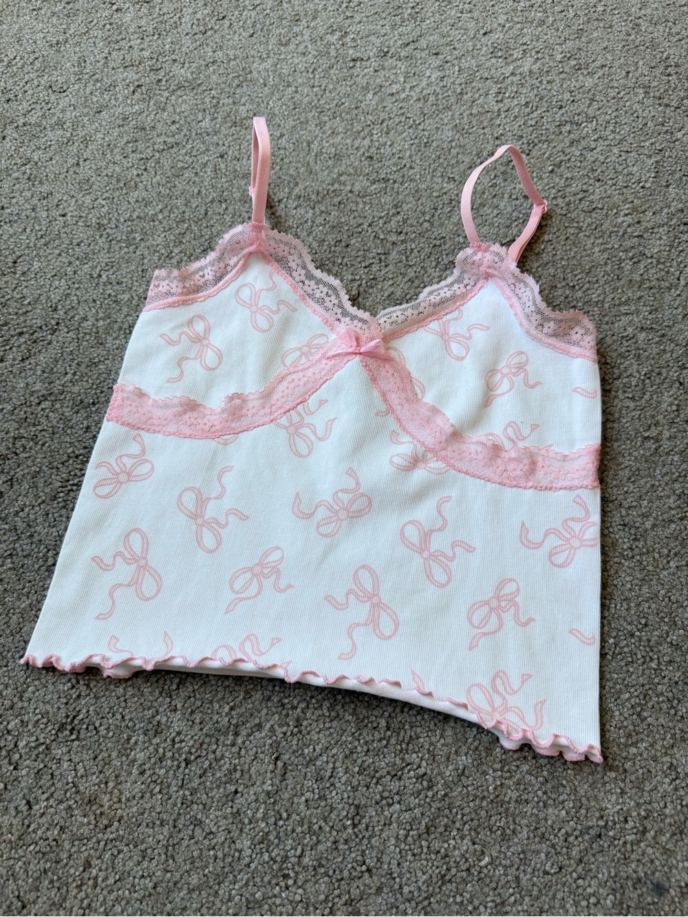 Baby pink bow tank top